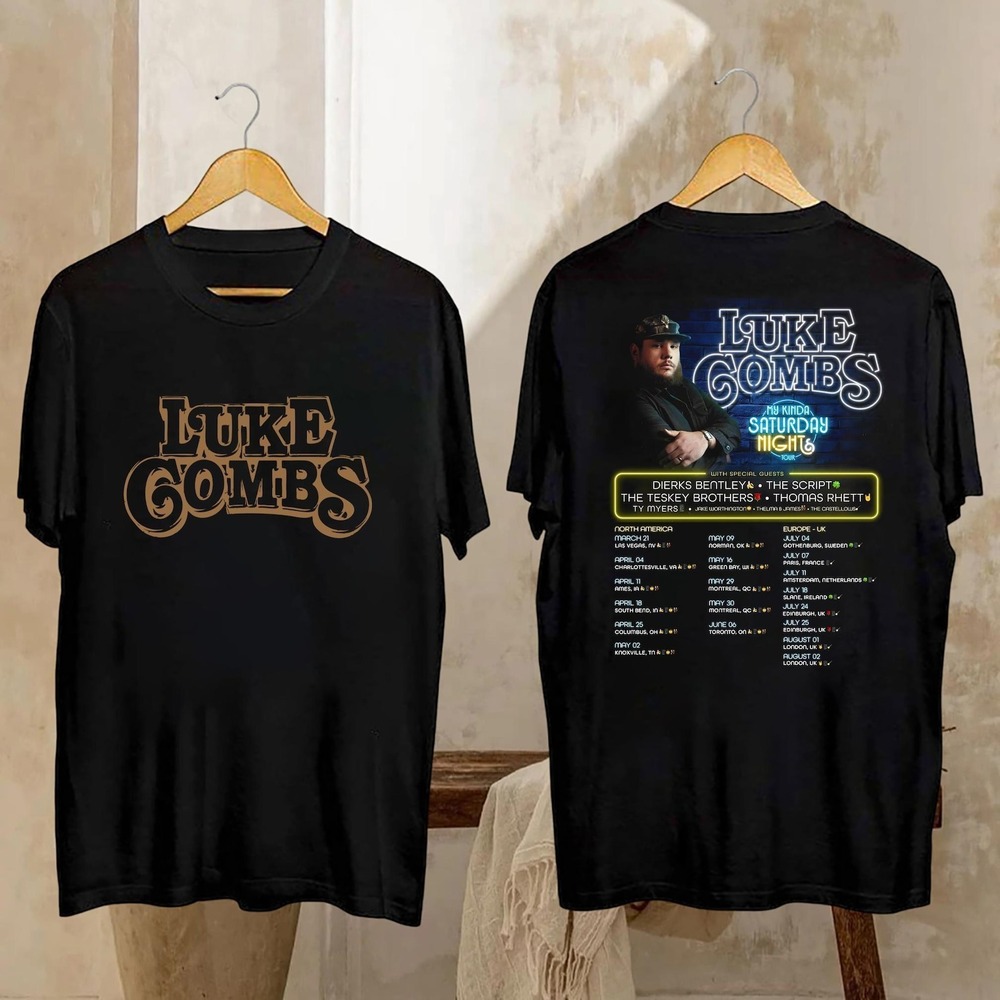 Luke Combs My Kinda Saturday Night Tour Shirt 2 Sided